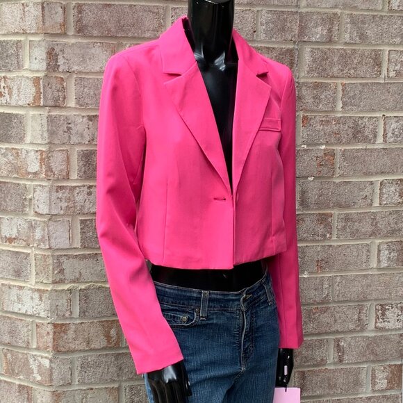 Avec Les Filles Notched Lapel Cropped Brazer Sz S NWOT - Picture 4 of 16